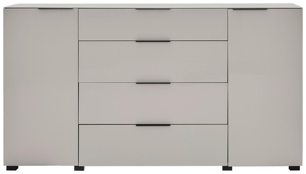 SIDEBOARD  180/99,7/42 cm 4 Schublade(n)  - Kaschmir/Schwarz, Design, Glas/Holzwerkstoff (180/99,7/42cm) - Novel