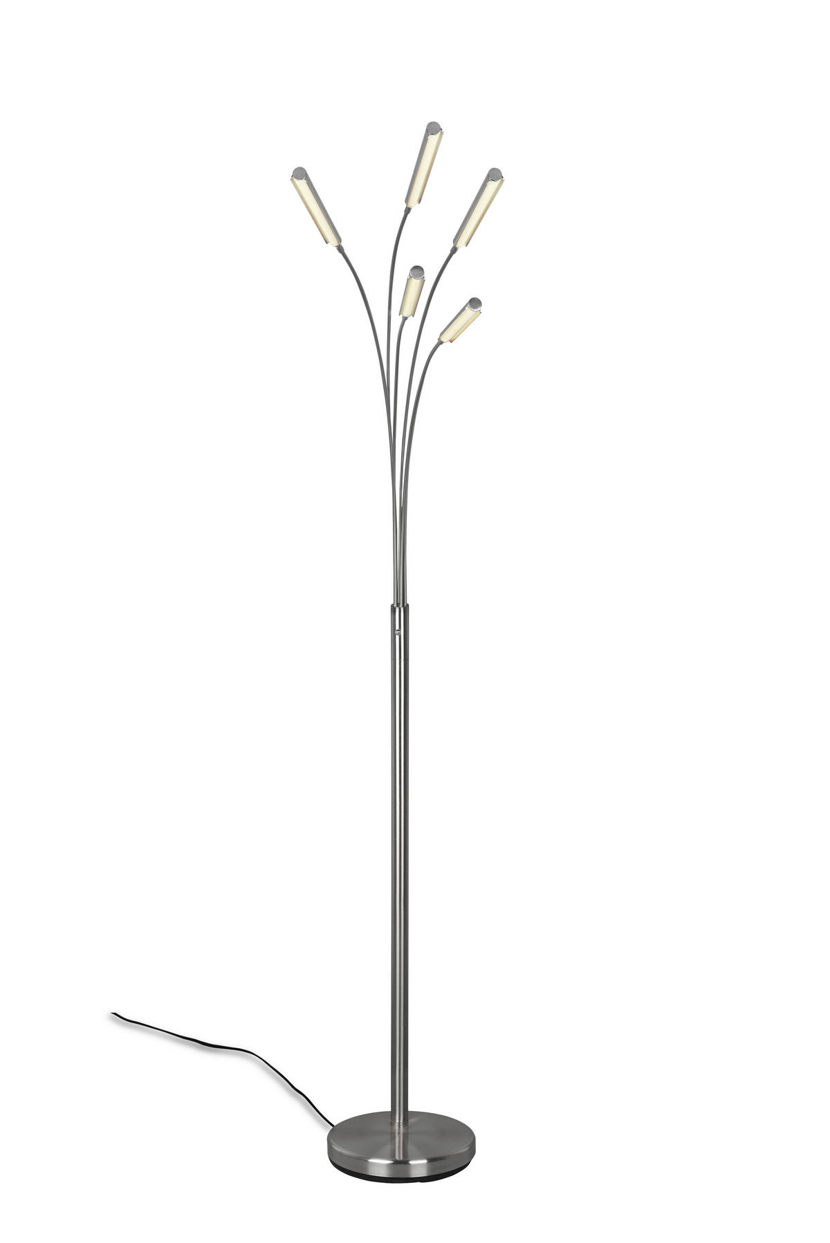 LED-STEHLEUCHTE - Nickelfarben, Design, Metall (30,5/195/85,7cm)