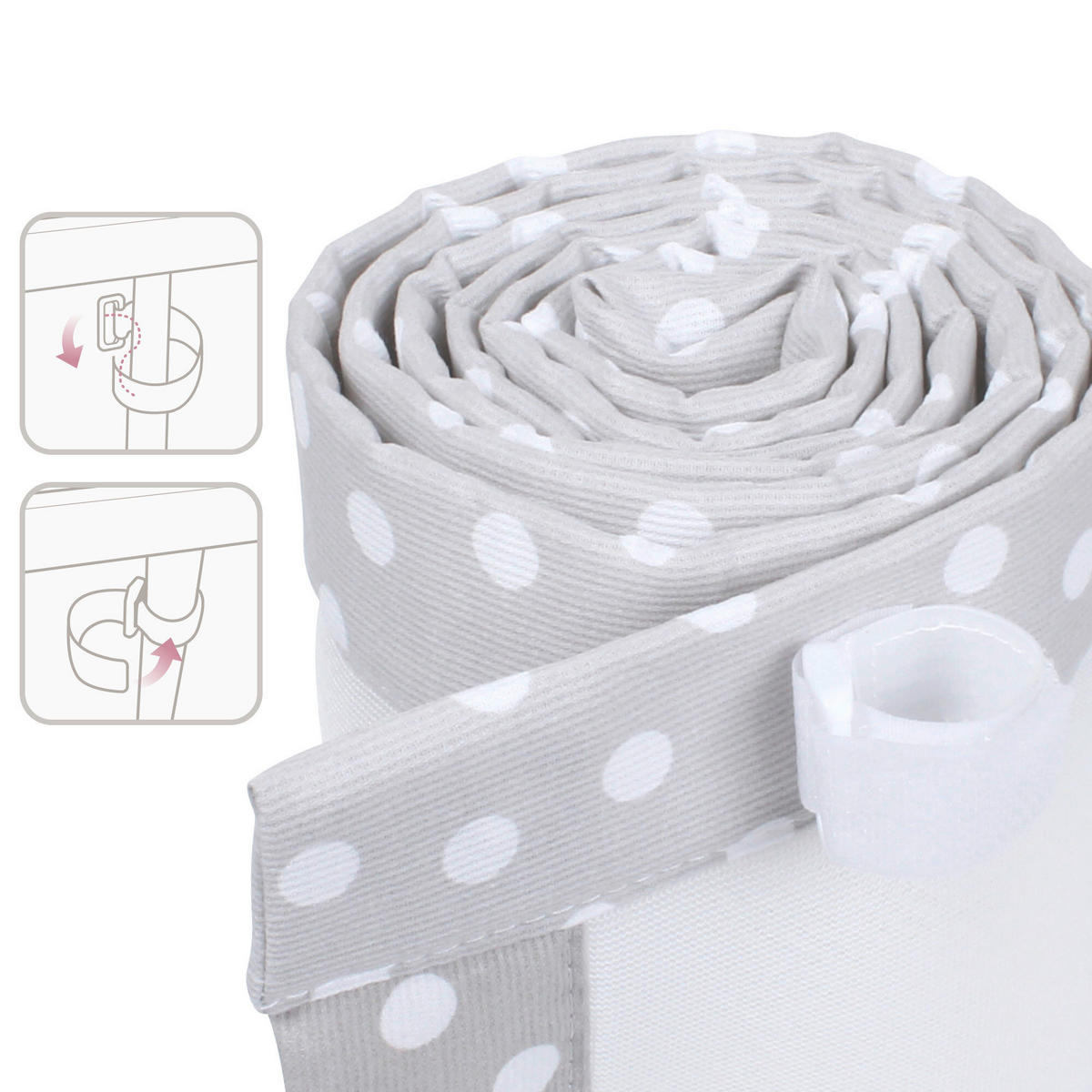 NESTCHEN babybay Nestchen 3D Mesh  - Hellgrau, Basics, Naturmaterialien (149/24/2cm) - Tobi