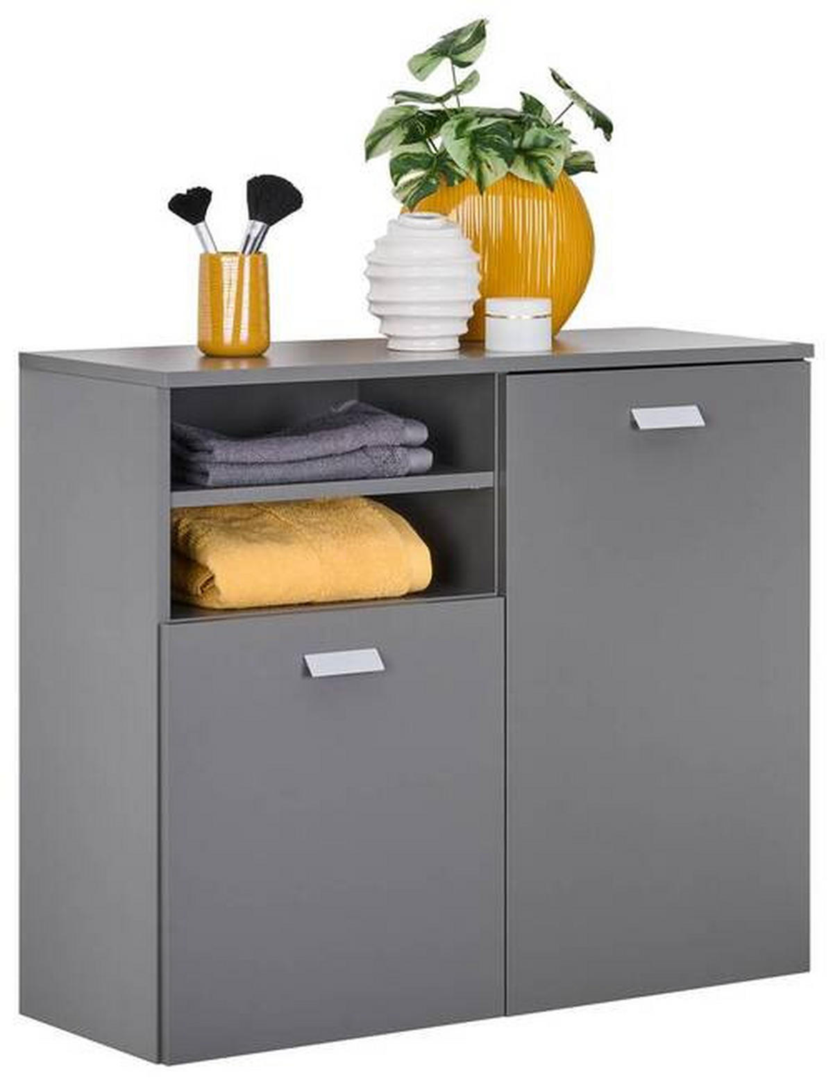 UNTERSCHRANK 80,4/70/32 cm   - Eichefarben/Silberfarben, MODERN, Holzwerkstoff/Metall (80,4/70/32cm) - Stylife