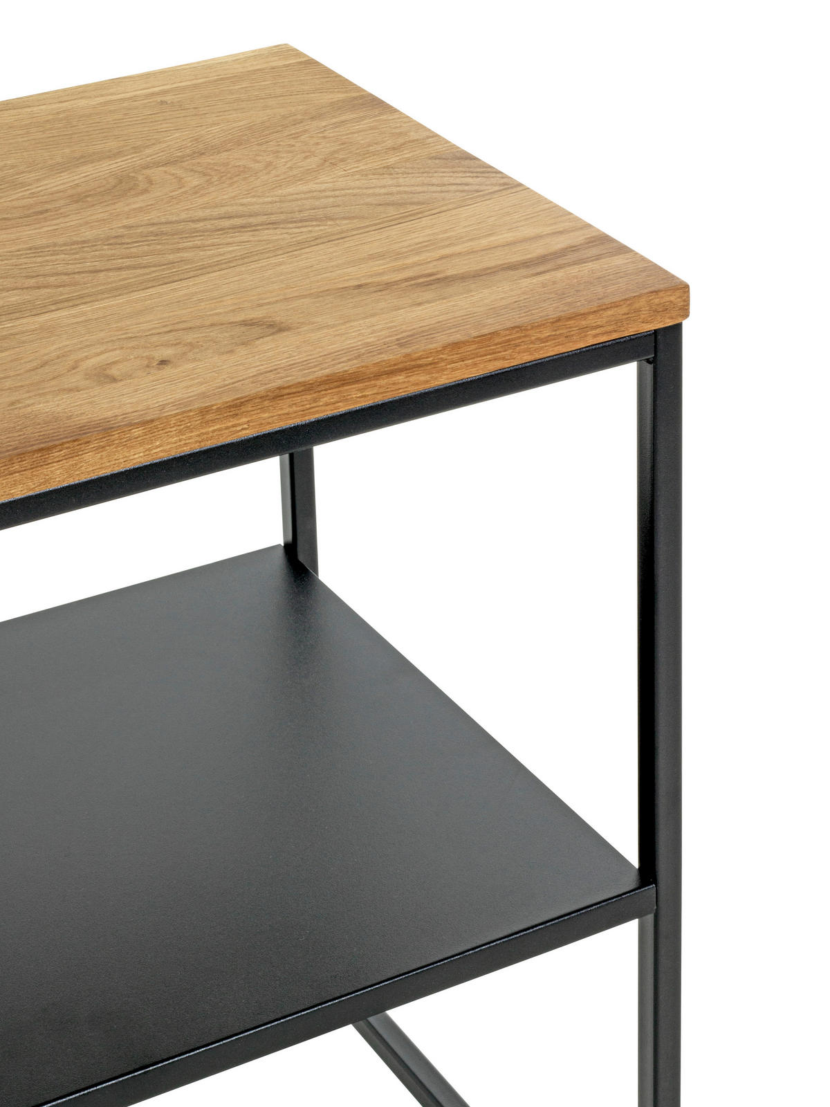 BEISTELLTISCH in Holz, Metall 45/35/35 cm  - Eichefarben/Schwarz, Design, Holz/Metall (45/35/35cm)