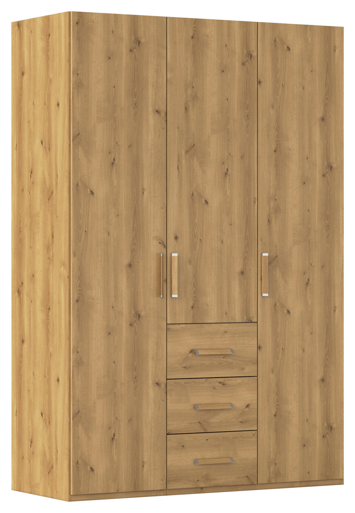 DREHTÜRENSCHRANK  in Eichefarben  - Eichefarben/Silberfarben, Design, Holzwerkstoff/Kunststoff (151/223/60cm) - Novel
