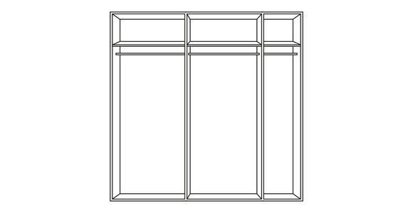 SCHWEBETÜRENSCHRANK 226/210/62 cm 2-türig  - Alufarben/Weiß, Basics, Glas/Holzwerkstoff (226/210/62cm) - Carryhome