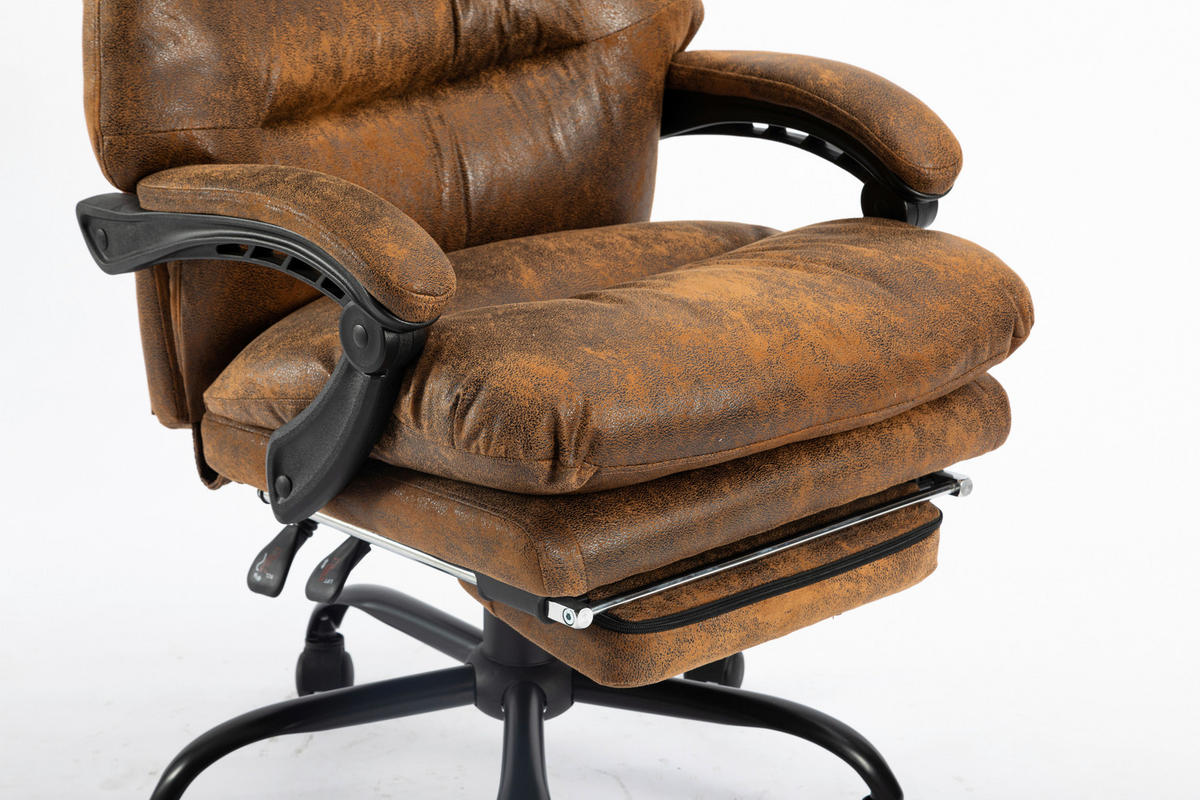 CHEFSESSEL  in Mikrofaser Braun, Schwarz  - Schwarz/Braun, Modern, Kunststoff/Textil (64/114-122/72cm) - MID.YOU