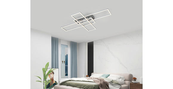 LED-DECKENLEUCHTE 82,5/55/8 cm - Chromfarben/Silberfarben, Basics, Kunststoff/Metall (82,5/55/8cm) - Novel