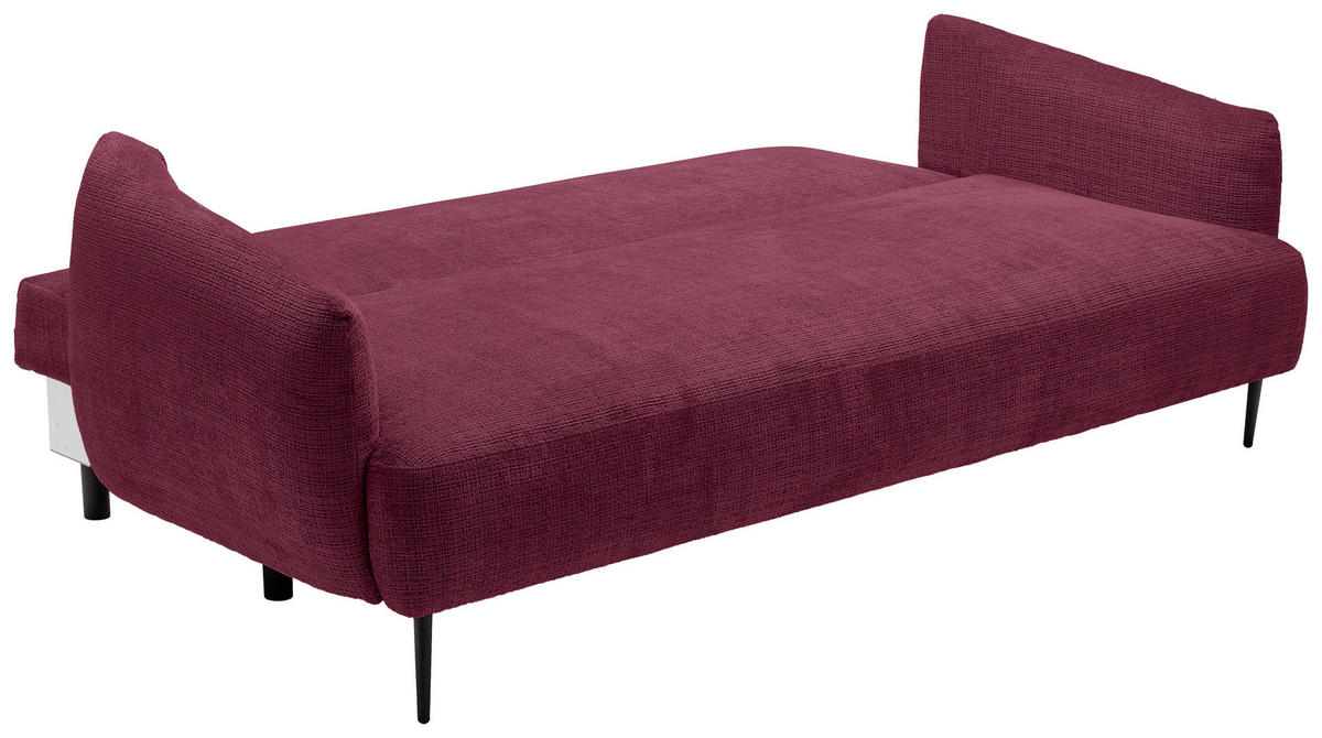 SCHLAFSOFA in Chenille Bordeaux  - Bordeaux/Schwarz, Konventionell, Textil/Metall (228/75/98cm) - Carryhome