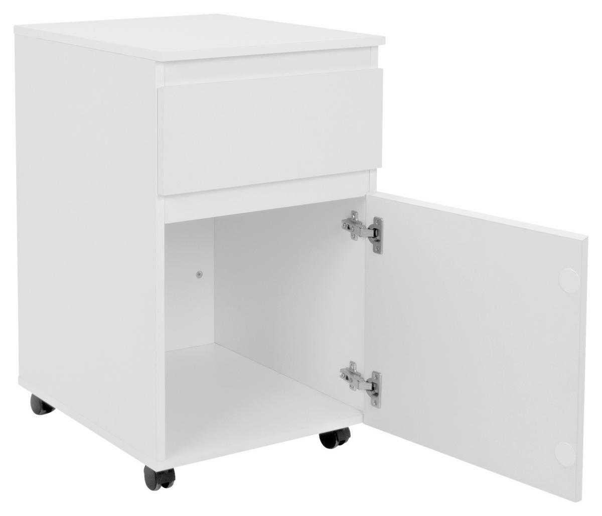 PREDALNIK NA KOLESCIH  bela  - bela, Konvencionalno, umetna masa/leseni material (44/73/52cm) - Livetastic