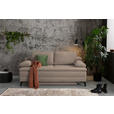 BOXSPRINGSOFA Cord Taupe  - Taupe/Schwarz, Design, Textil/Metall (200/100/108cm) - Novel