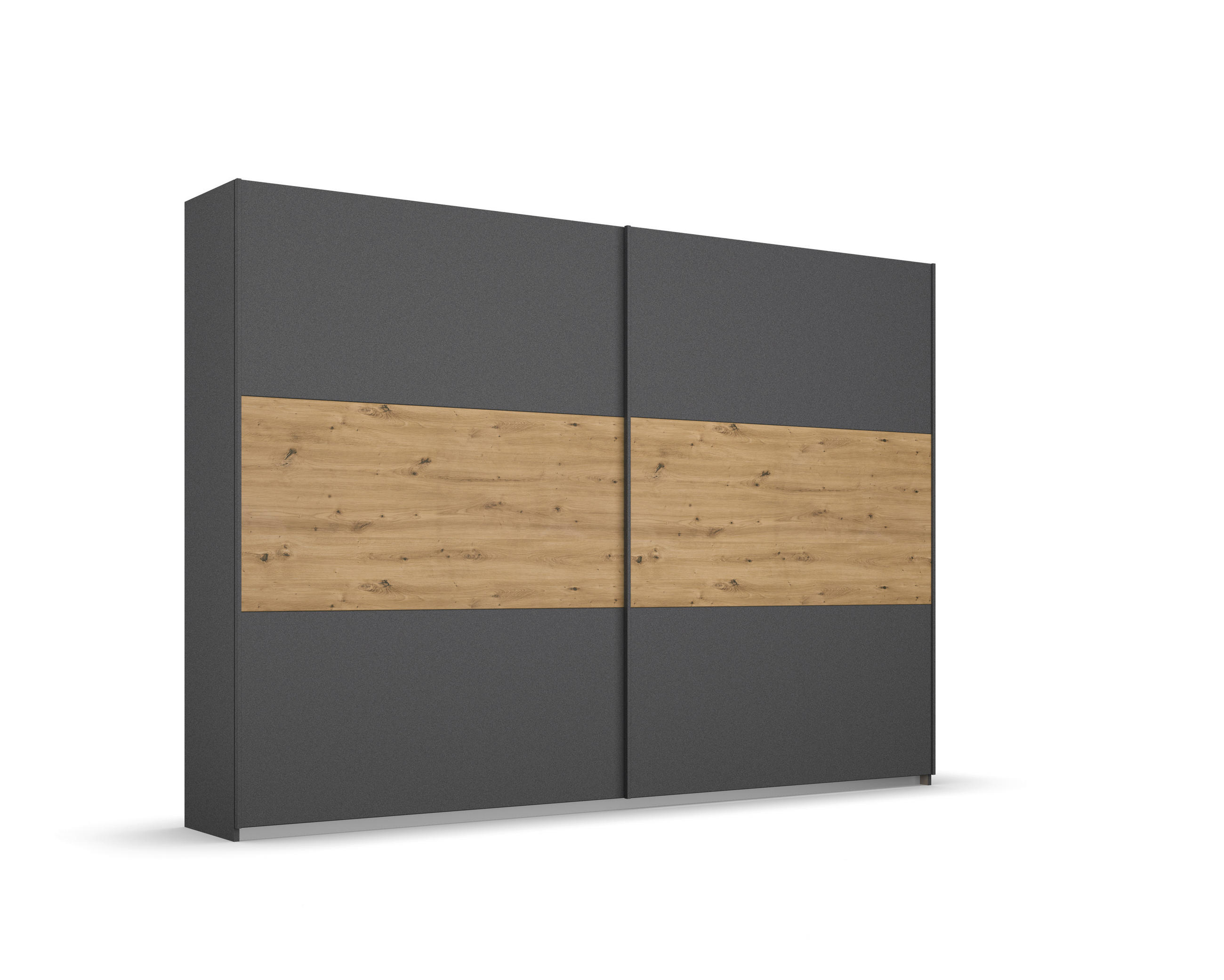 SCHWEBETÜRENSCHRANK Grau, Eiche Artisan  - Eiche Artisan/Grau, Modern, Holzwerkstoff/Metall (261/210/54cm) - Rauch Möbel
