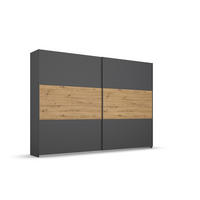 SCHWEBETÜRENSCHRANK  in Grau, Eiche Artisan  - Eiche Artisan/Grau, MODERN, Holzwerkstoff/Metall (261/210/54cm) - Rauch Möbel