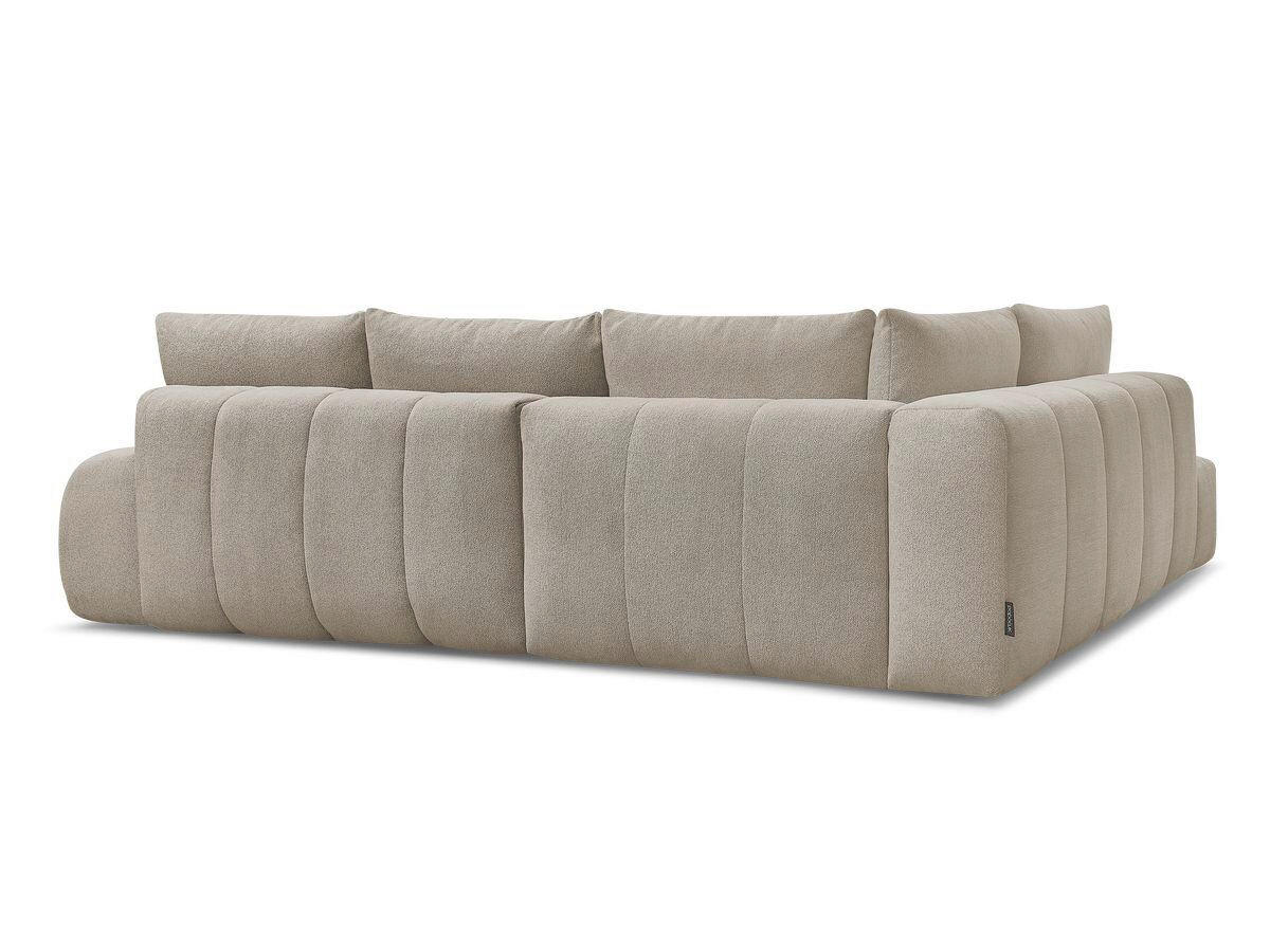 ECKSCHLAFSOFA EVEREST  mit Rücken echt, Armteil links, Armteil rechts Flachgewebe Taupe  - Taupe/Schwarz, MODERN, Kunststoff/Textil (320/212cm)