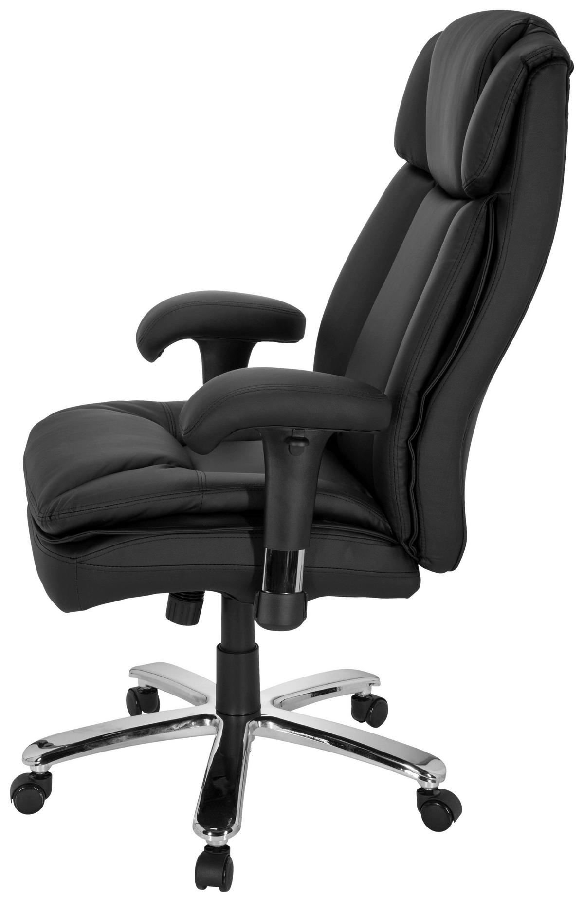 PISARNIŠKI STOL tekstil črna  - srebrne barve/črna, Moderno, kovina/umetna masa (77/123/84cm) - MID.YOU