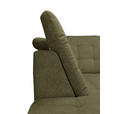 ECKSOFA Olivgrün Chenille Bettkasten, Schlaffunktion, Rücken echt, Kopfteilverstellung, Liegefläche im Originalstoff  - Chromfarben/Olivgrün, KONVENTIONELL, Kunststoff/Textil (205/260cm) - Carryhome