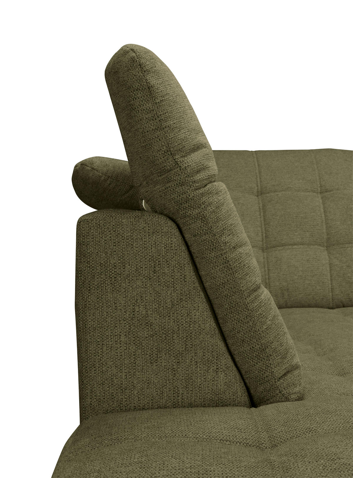 ECKSOFA Olivgrün Chenille  - Chromfarben/Olivgrün, KONVENTIONELL, Kunststoff/Textil (205/260cm) - Carryhome