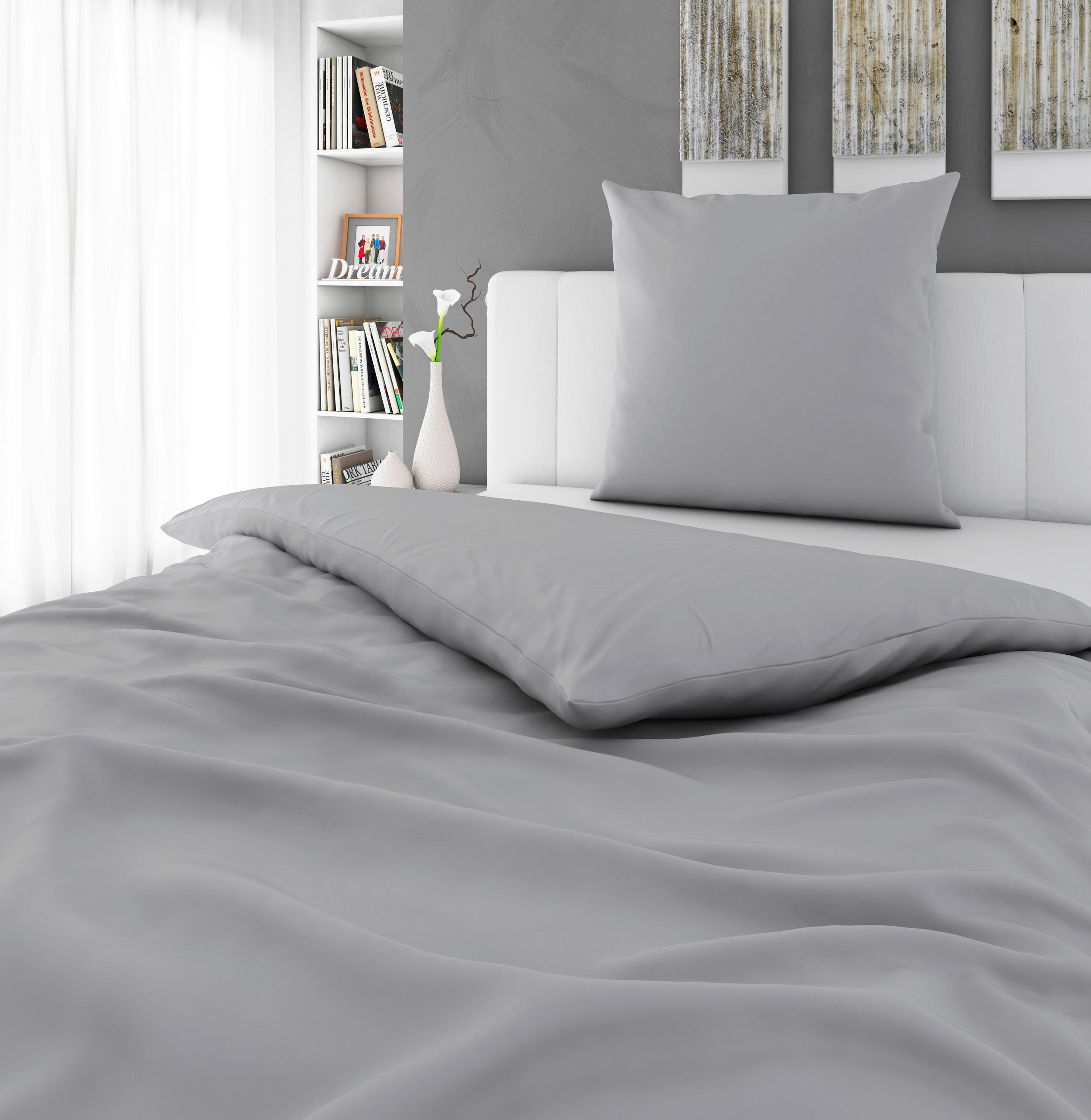 BETTWÄSCHE Renforcé 135/200 cm  - Silberfarben, KONVENTIONELL, Textil (135/200cm) - Bio:Vio