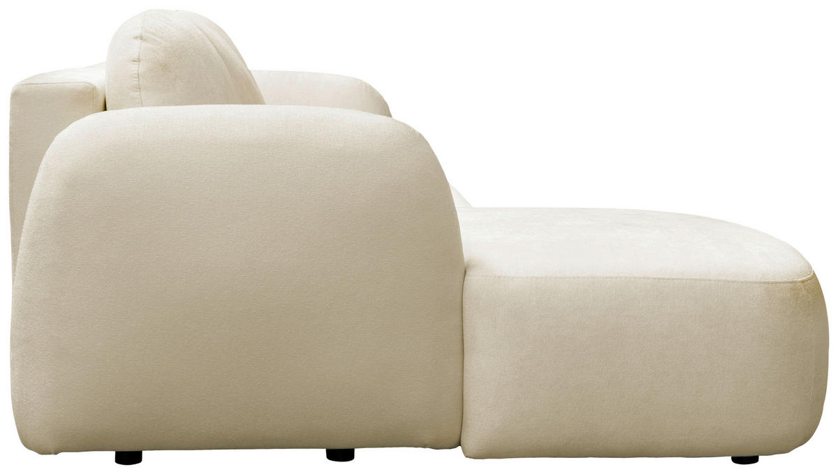 ECKSOFA VELU Creme Chenille  - Creme/Schwarz, Design, Textil (175/270cm) - MID.YOU