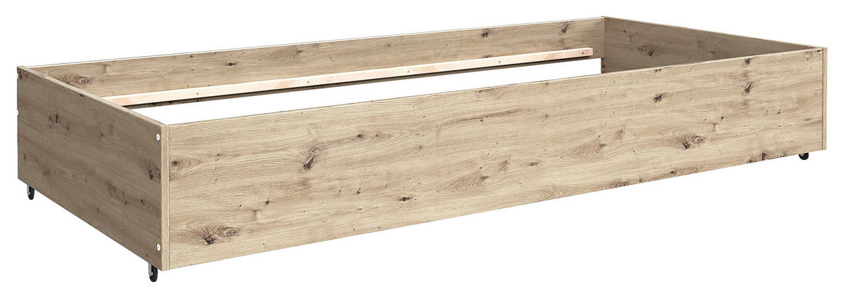 AUSZIEHBETT 90/200 cm,  in Eiche Artisan, Bettschublade, Lattenrost für Zusatzbett, Lattenrost für Hauptbett  - Eiche Artisan, MODERN, Holz/Holzwerkstoff (90/200cm) - MID.YOU