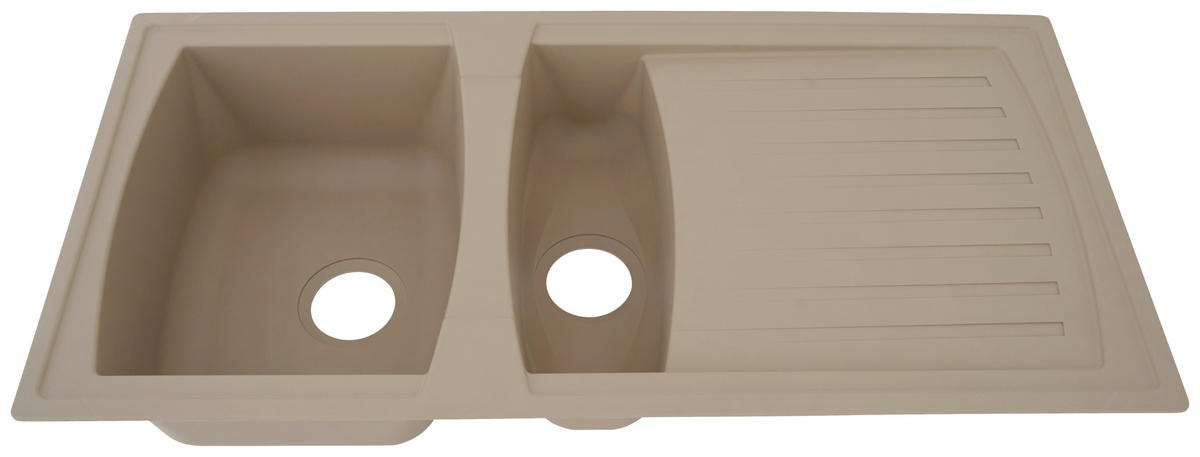SPÜLE 1712BOSTON100X50B  - Beige, Trend, Glas/Kunststoff (100/20/50cm) - Respekta