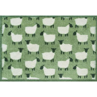 FUßMATTE  60/85 cm  Grün  - Grün, ROMANTIK / LANDHAUS, Kunststoff/Textil (60/85cm) - wash+dry