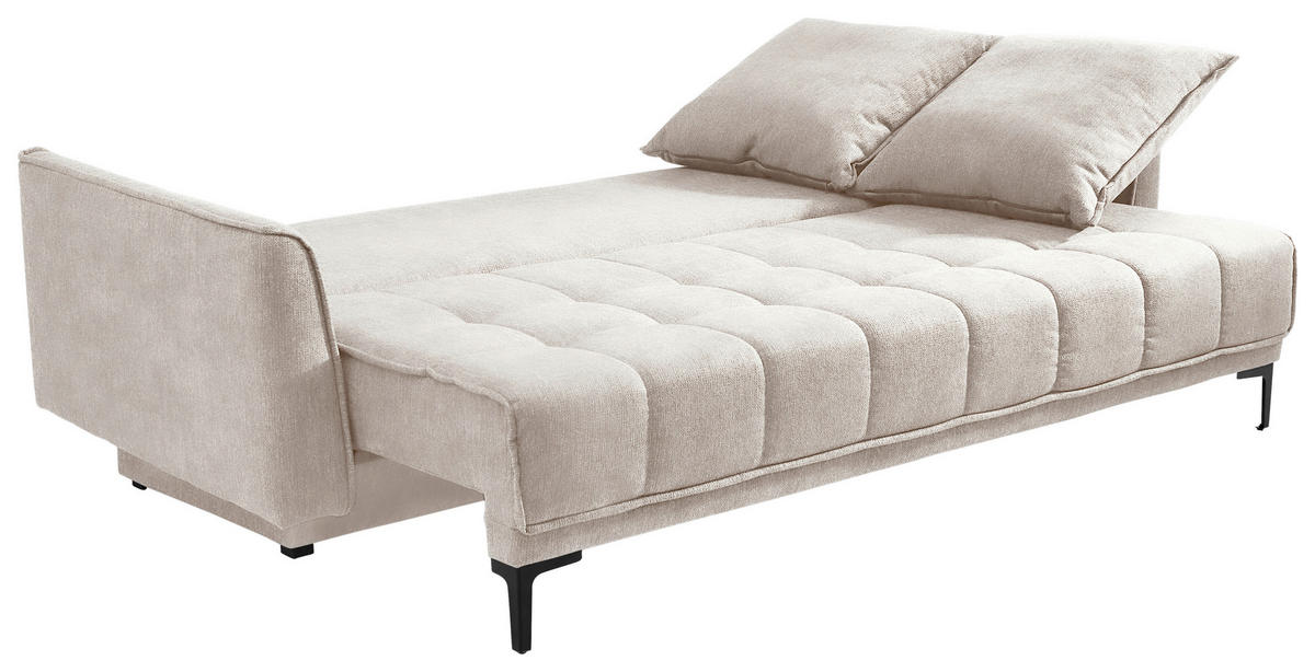 SCHLAFSOFA in Textil Beige  - Beige/Schwarz, Design, Textil (235/70/108cm) - MID.YOU