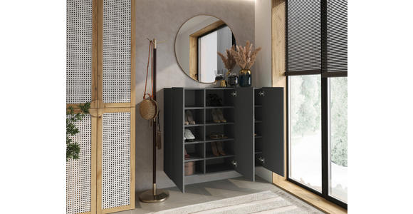 HÄNGESCHUHSCHRANK Anthrazit - Anthrazit, Design, Holzwerkstoff (120/100/34cm) - Hom`in