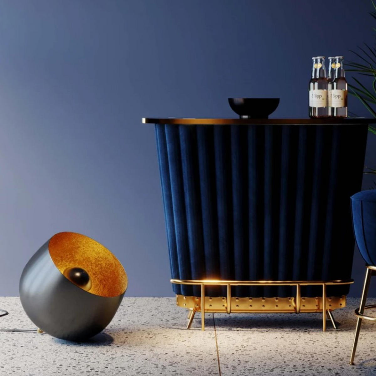 STEHLEUCHTE 50/50/50 cm   - Schwarz/Bronzefarben, LIFESTYLE, Metall (50/50/50cm) - Kare-Design