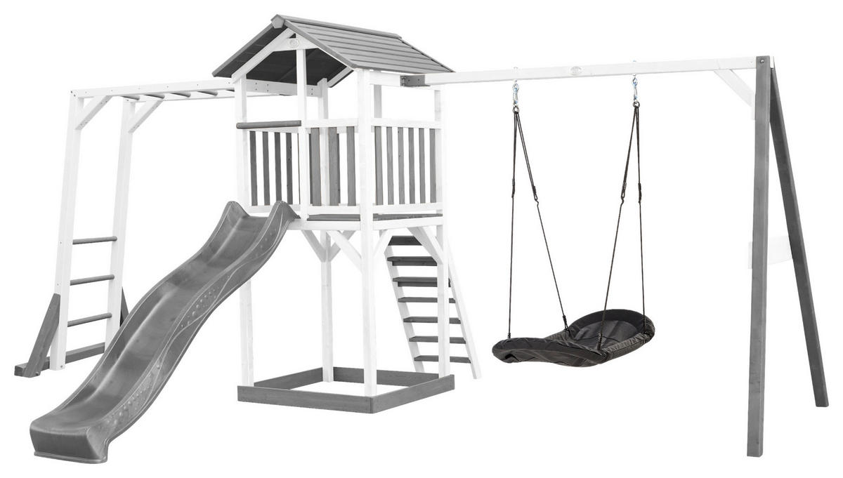 SPIELTURM 519/242/349 cm  - Blau/Weiß, KONVENTIONELL, Holz (519/242/349cm) - Ambia Garden