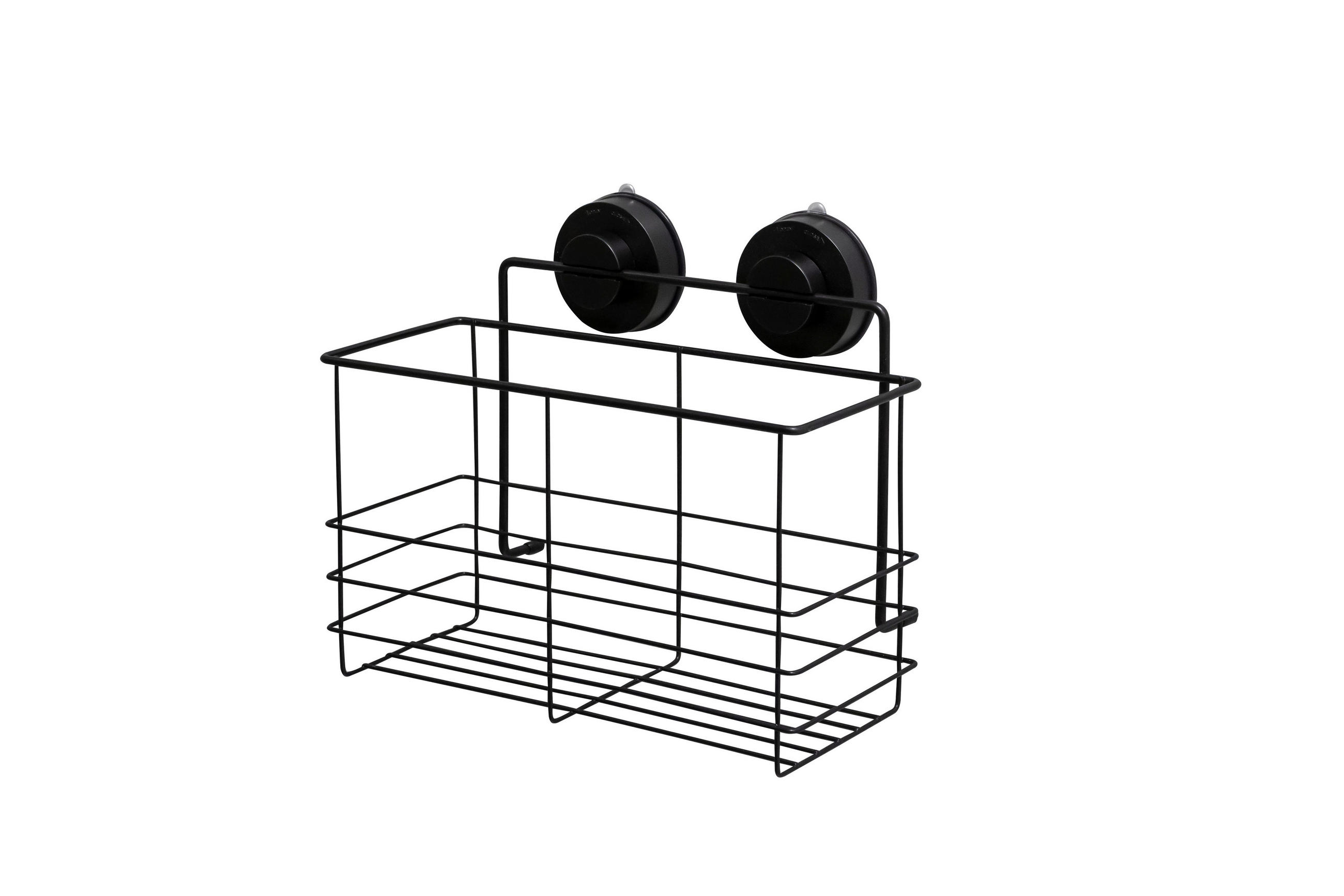 DUSCHABLAGE Metall, Kunststoff  - Schwarz, Basics, Kunststoff/Metall (25,5/11,3/20,8cm) - Sadena