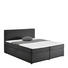 BOXSPRINGBETT Flachgewebe 140/200 cm INKL. Matratze, Topper - Schwarz/Grau, Design, Kunststoff/Textil (140/200cm) - Carryhome