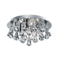 BADEZIMMER-DECKENLEUCHTE Hanna 38/17.5 cm   - Chromfarben, Design, Glas/Metall (38/17.5cm) - Searchlight