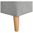 ECKSOFA Grau Flachgewebe  inkl. Rückenkissen, Rücken echt  - Buchefarben/Grau, KONVENTIONELL, Holz/Textil (306/202cm) - Carryhome
