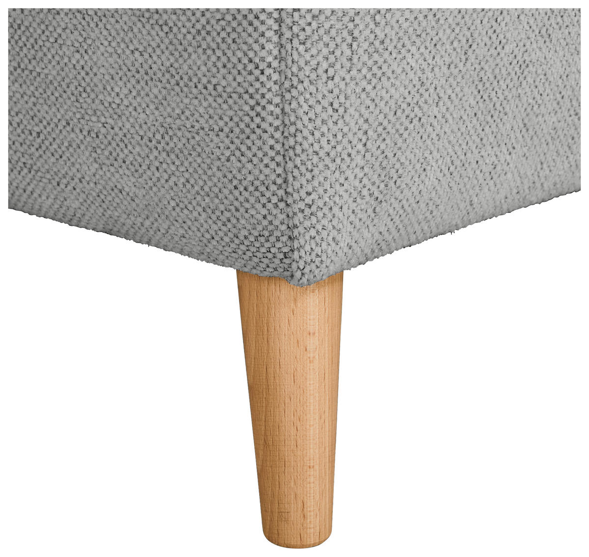 ECKSOFA Grau Flachgewebe  - Buchefarben/Grau, KONVENTIONELL, Holz/Textil (306/202cm) - Carryhome