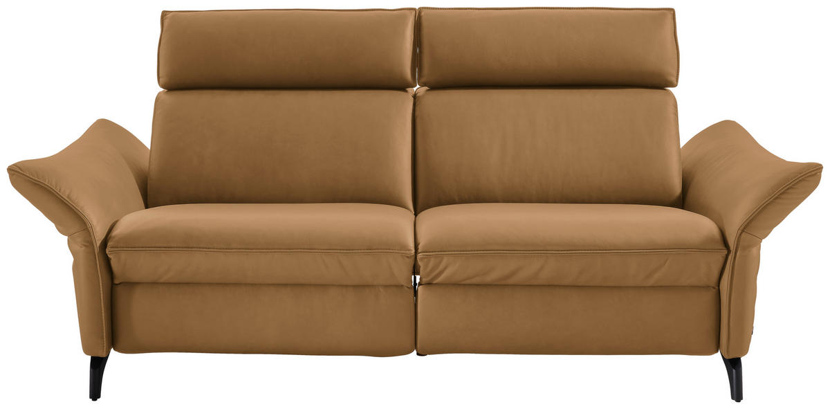 2,5-SITZER in Echtleder Currygelb  - Currygelb/Anthrazit, Design, Leder/Metall (194/92/95cm) - Himolla