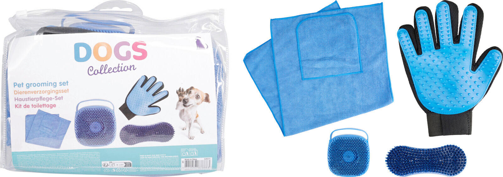 TIERBÜRSTE - Blau/Hellblau, Basics, Kunststoff (22/7.5/20cm)