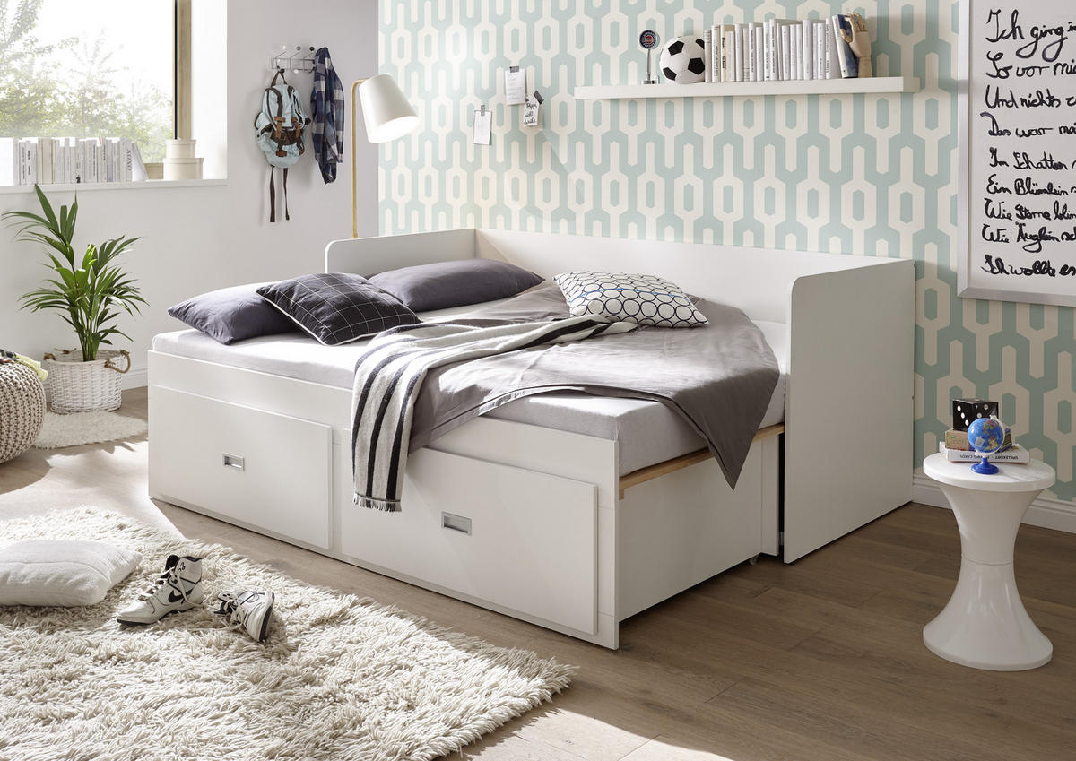 AUSZIEHBETT 80/200 cm,  in Matratze, Lattenrost, Bettschublade  - Kieferfarben, KONVENTIONELL (80/200cm) - Livetastic