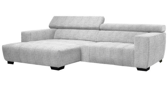 ECKSOFA in Webstoff Hellgrau 182/279 cm - Hellgrau/Schwarz, KONVENTIONELL, Textil/Metall (182/279cm) - Hom`in