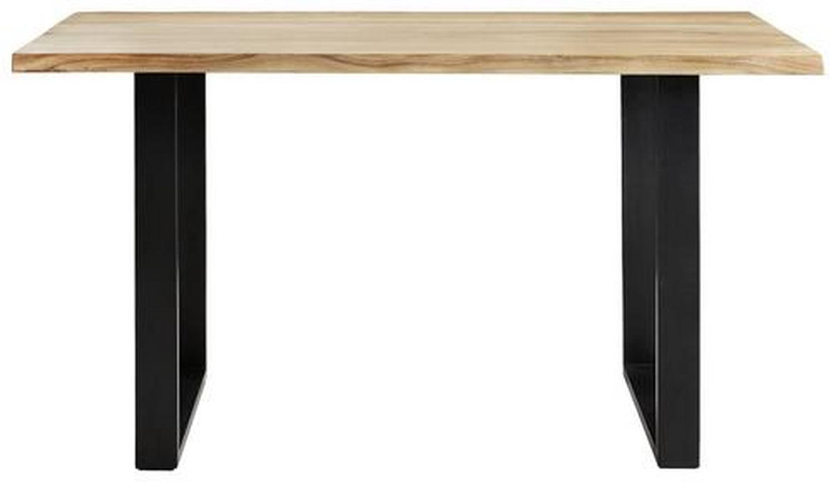 ESSTISCH in Holz 140/90/76 cm  - Schwarz/Akaziefarben, Natur, Holz/Metall (140/90/76cm) - Linea Natura