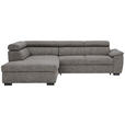 ECKSOFA  in Lederlook Grau  230/263 cm  - Schwarz/Grau, Design, Kunststoff/Textil (230/263cm) - Hom`in