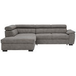 ECKSOFA  in Lederlook Grau  230/263 cm  - Schwarz/Grau, Design, Kunststoff/Textil (230/263cm) - Hom`in