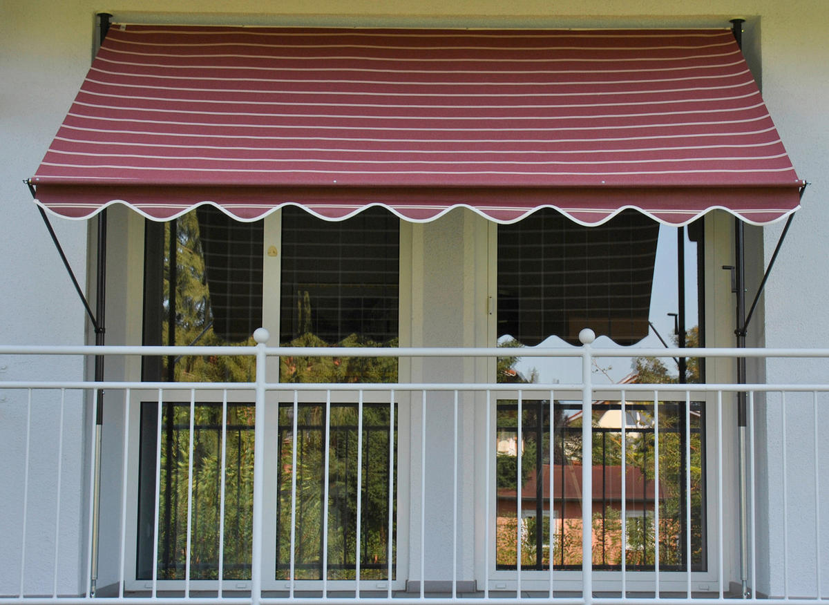 KLEMMMARKISE - Bordeaux/Creme, Basics, Textil/Metall (200/225-275/150cm) - Boxxx