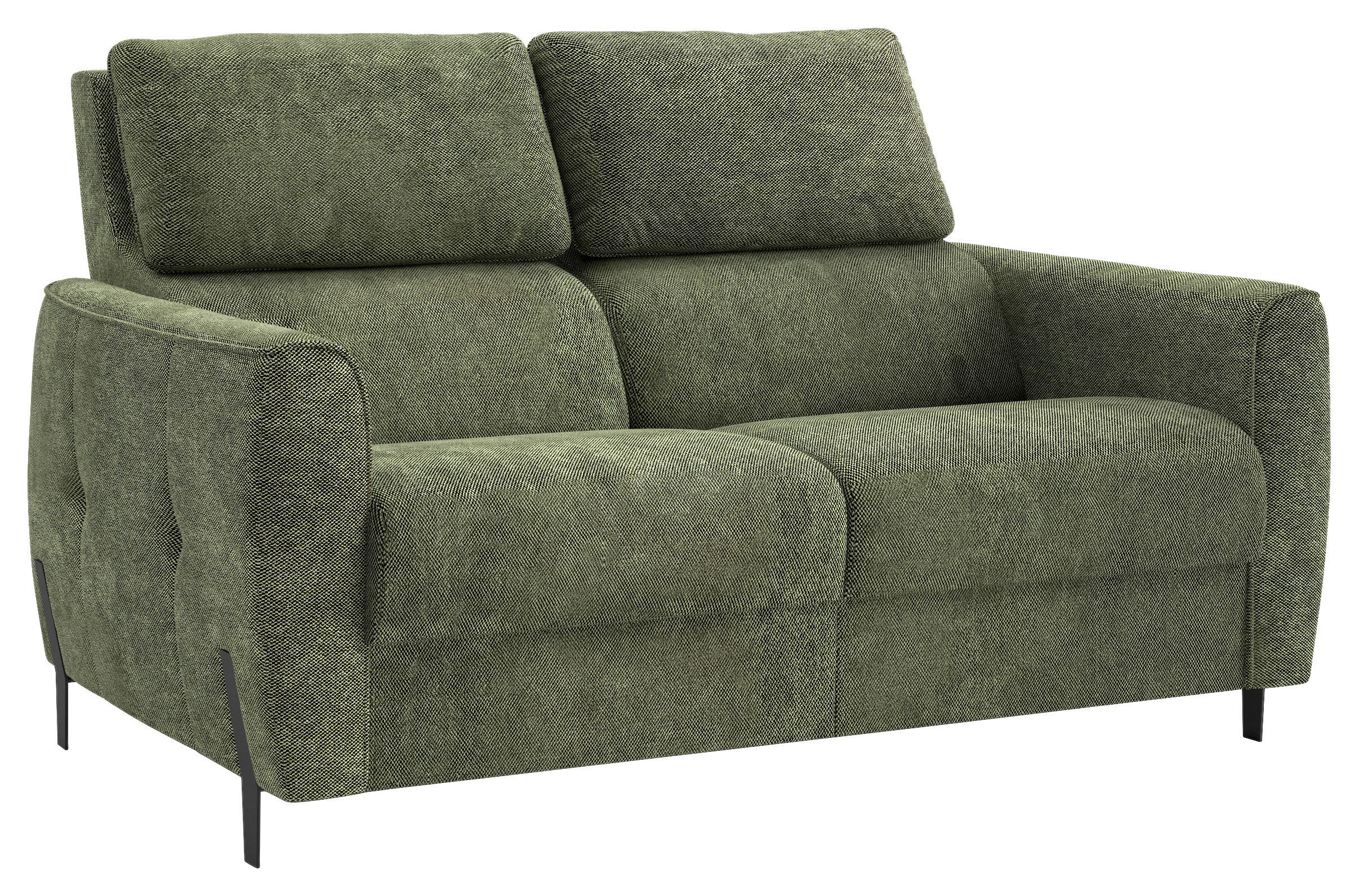 2-SITZER-SOFA  in Plüsch Dunkelgrün  - Dunkelgrün/Schwarz, Design, Textil/Metall (149/91/101cm) - Stylife
