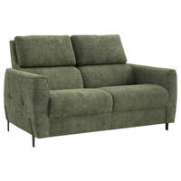 2-SITZER-SOFA Plüsch Dunkelgrün  - Dunkelgrün/Schwarz, Design, Textil/Metall (149/91/101cm) - Stylife