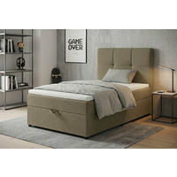 BOXBETT 100/200 cm,  in Beige, Bettkasten, Topper,  - Beige/Schwarz, MODERN, Kunststoff/Textil (100/200cm) - MID.YOU