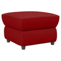 HOCKER Lederlook Rot  - Rot/Schwarz, KONVENTIONELL, Kunststoff/Textil (68/45/68cm) - Livetastic
