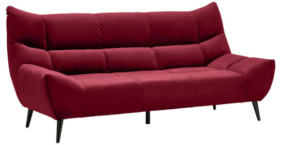 3-SITZER-SOFA Mikrofaser Rot  - Rot/Schwarz, Design, Textil/Metall (224/106/101cm) - Xora