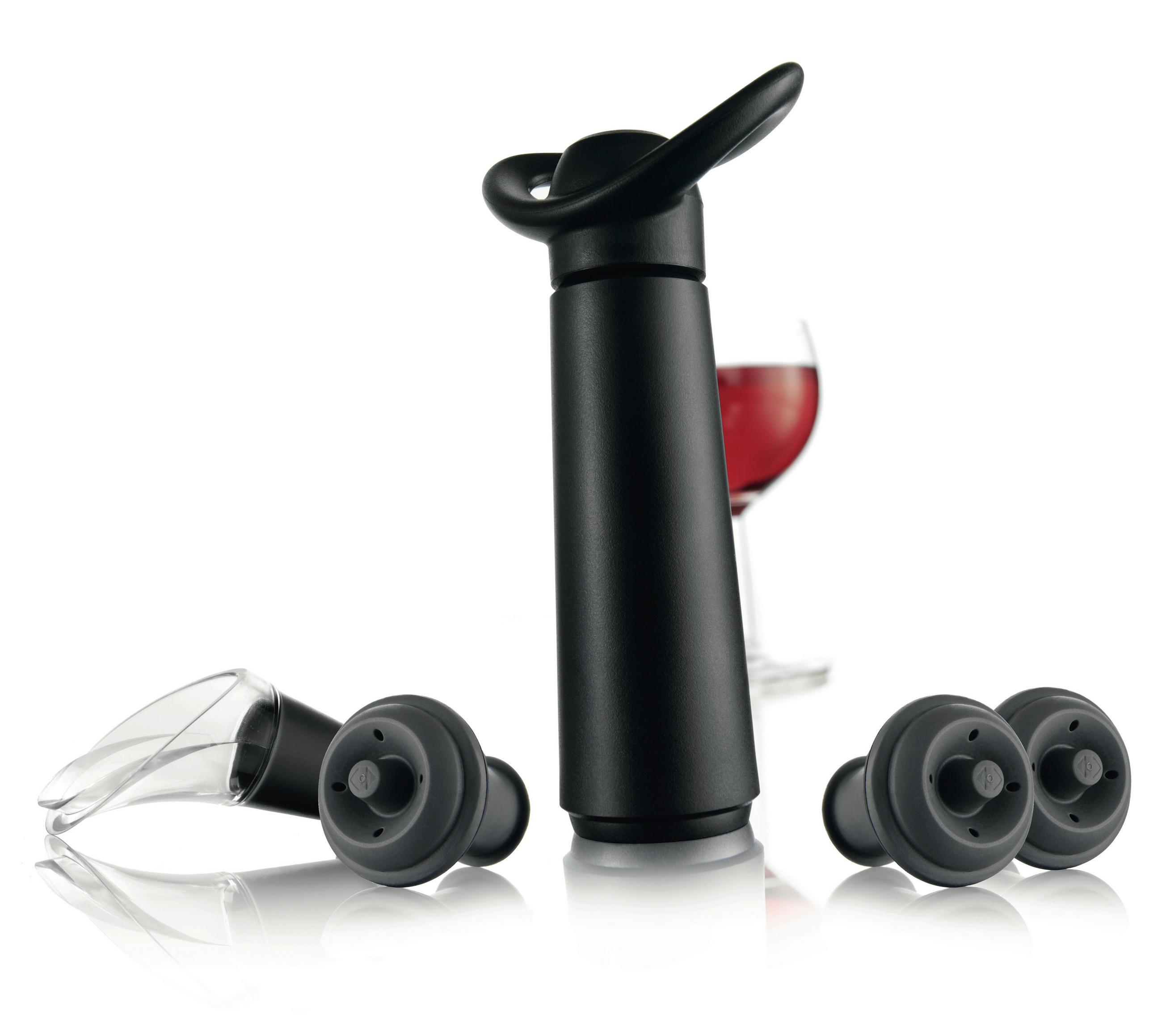 SET ZA VINO  - siva/crna, Basics, plastika (16.5/19/4.9cm) - Vacu Vin