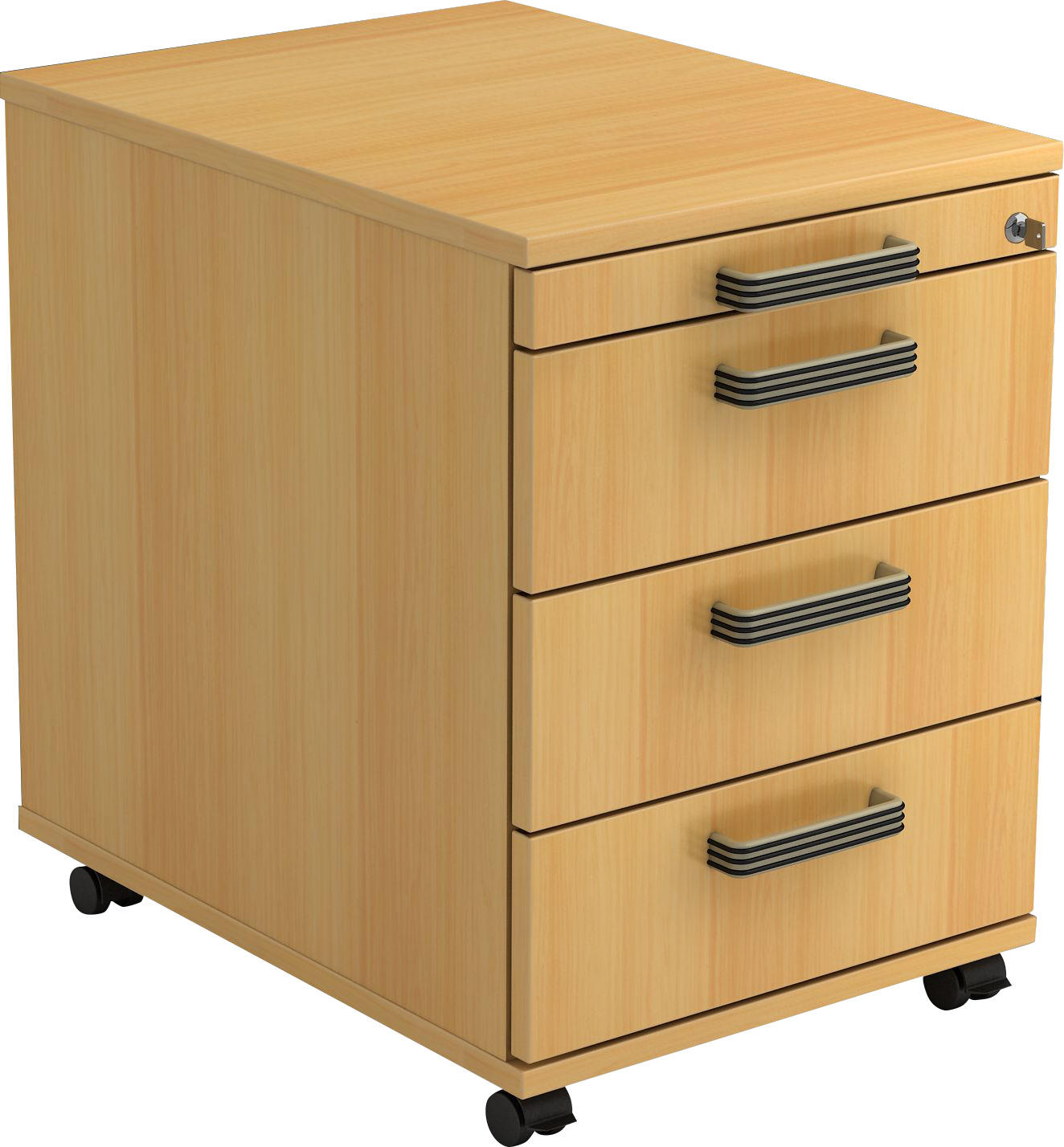 ROLLCONTAINER Buchefarben  - Buchefarben/Schwarz, KONVENTIONELL, Kunststoff/Metall (42,8/59/56cm) - Venda