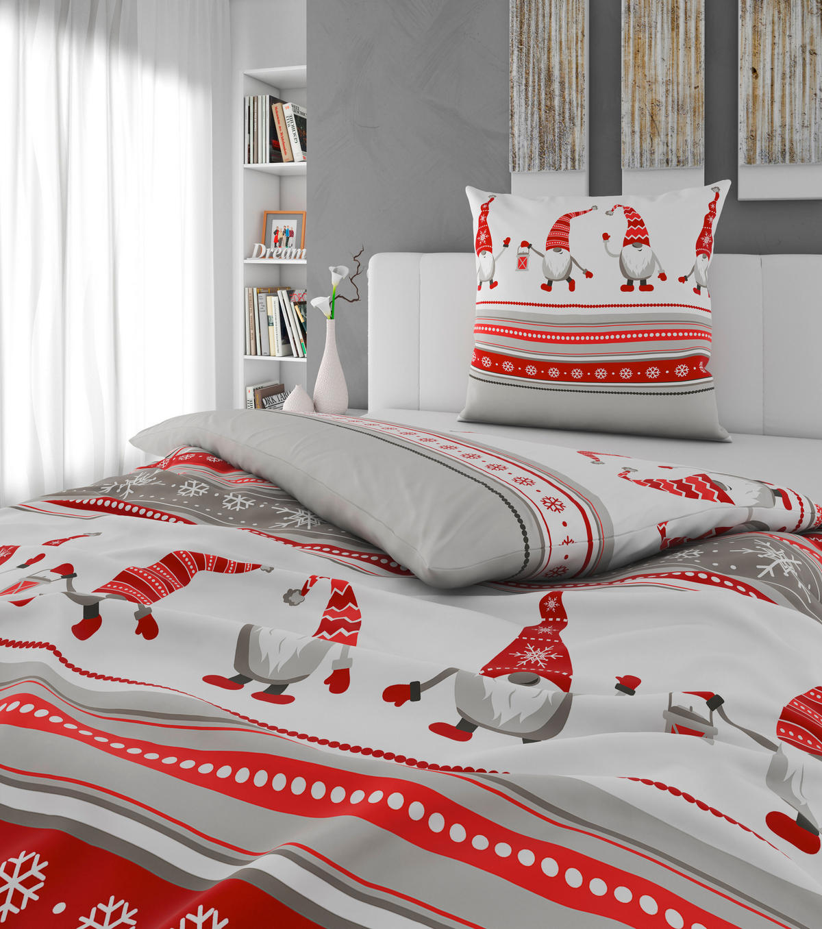BETTWÄSCHE 2-teilig Flanell 135/200 cm  - Rot, Textil (135/200cm) - Esposa