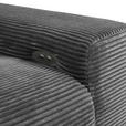 ECKSOFA Dunkelgrau Cord  - Dunkelgrau/Schwarz, KONVENTIONELL, Textil/Metall (165/295cm) - Carryhome