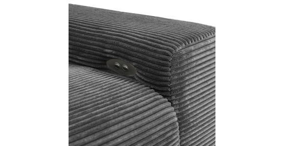 ECKSOFA Dunkelgrau Cord  - Dunkelgrau/Schwarz, KONVENTIONELL, Textil/Metall (165/295cm) - Carryhome